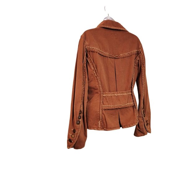 Twill Twenty Two Jacket Brown Military Jacket Size Medium - Picture 5 of 9